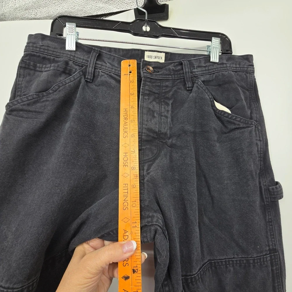 Todd Snyder Double Knee Pants Men 33x32 Black Flannel Lined Carpenter Workwear